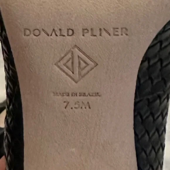 Donald Pliner Yvetta Woven Leather Pointed-Toe Pump with 3” Heel - Picture 8 of 9